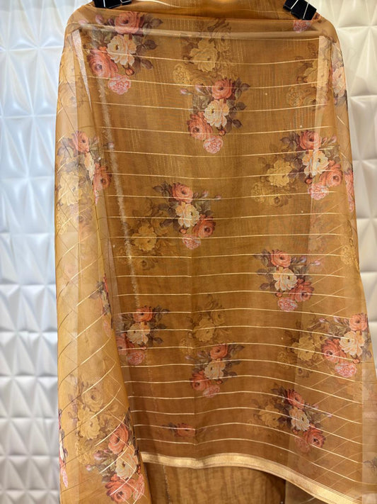 Silk suit set with beautiful Gota Patti &  dabka hand embroidery detailing