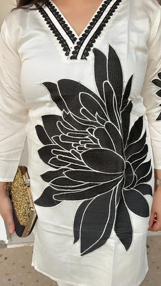 Elegant Co-ord set with all Resham work patch on sleeves & shirt