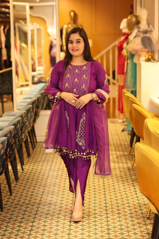 Elegant Co-ord set with all Nalki & pearl work on shirt