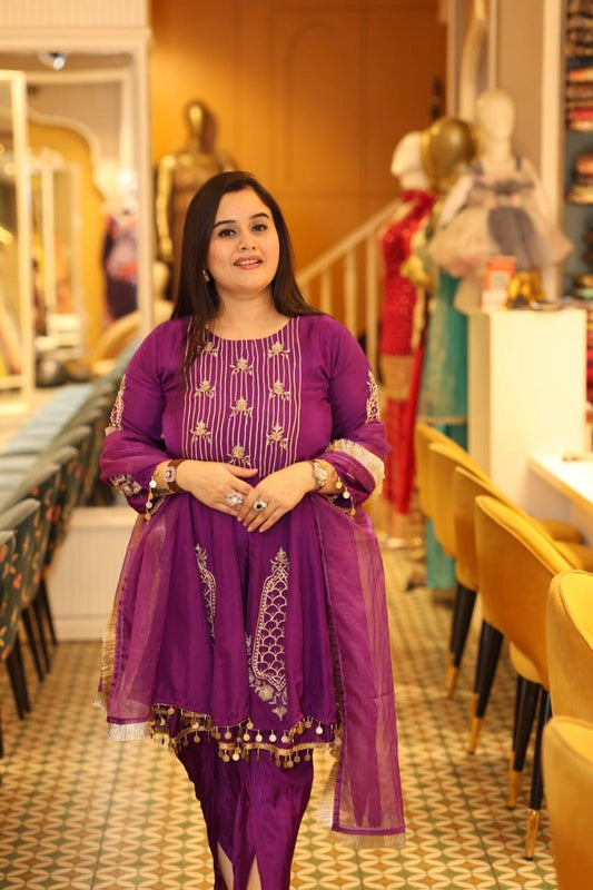 Elegant Co-ord set with all Nalki & pearl work on shirt