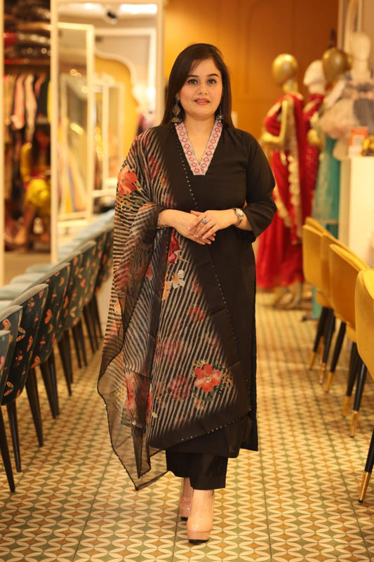 Elevate your style with this black ready-made suit set