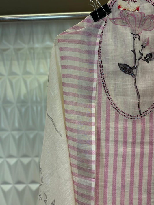 Featuring floral prints on the shirt and dupatta,paired with sequins highlighting