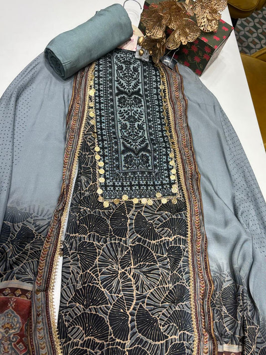 Embrace summer in style with this Muslin printed suit set