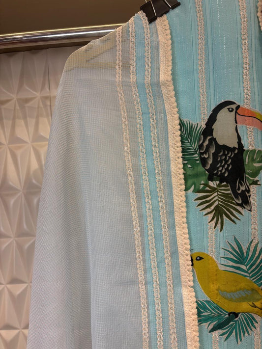 Elegance in every stitch a hand-painted Kota Doria