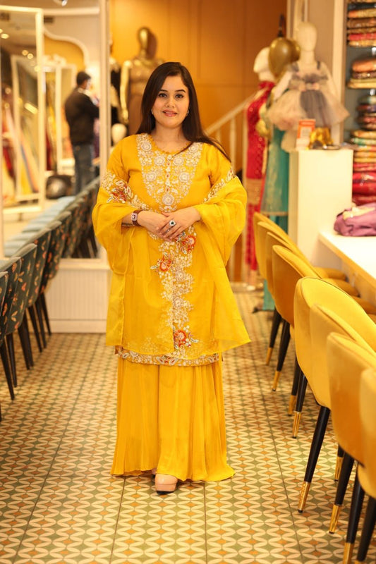 Embrace timeless elegance with this exquisite Sharara set