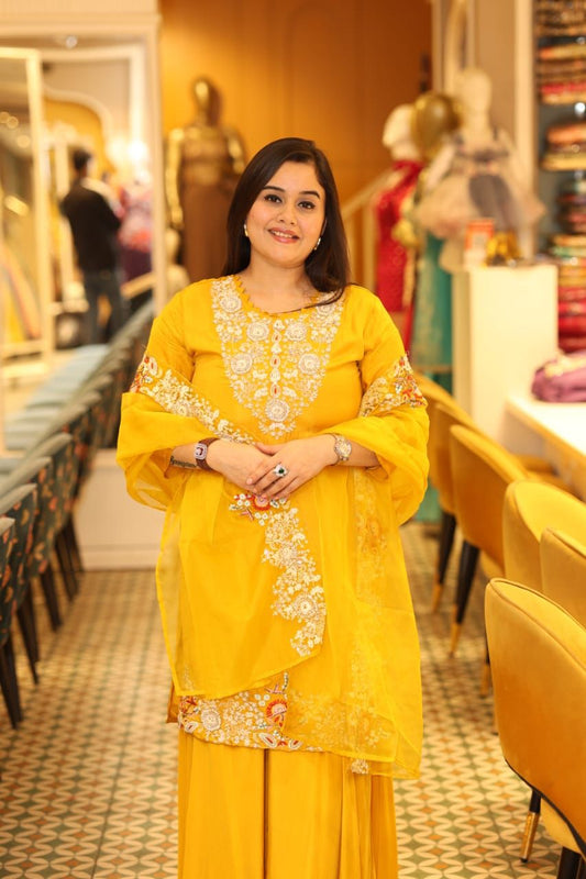 Embrace timeless elegance with this exquisite Sharara set