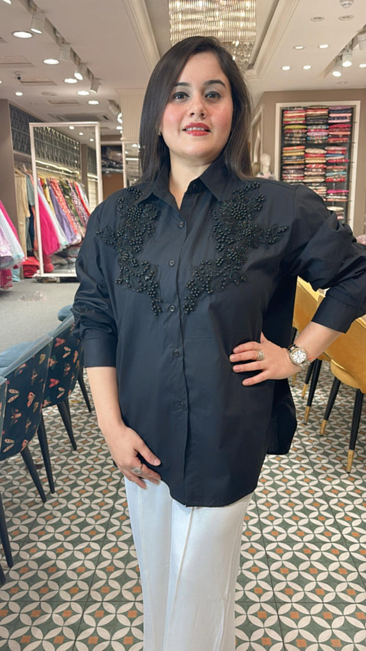 Stylish and classy essential with beautifully embellished hand embroidery on shirt
