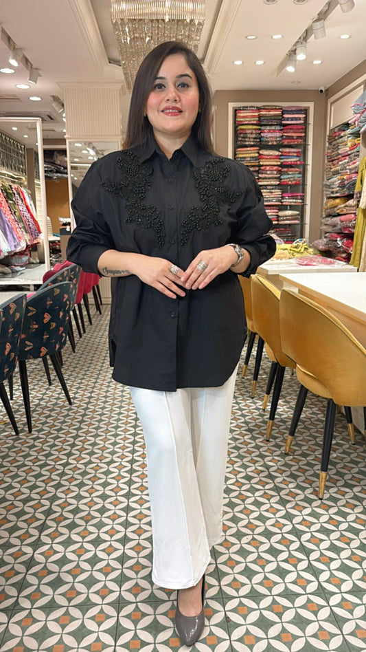 Stylish and classy essential with beautifully embellished hand embroidery on shirt