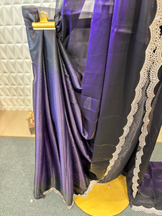 Evergreen and stylish saree , crafted in Swarovski work all the saree